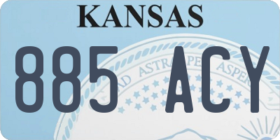 KS license plate 885ACY