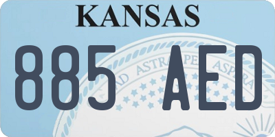 KS license plate 885AED