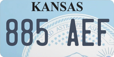 KS license plate 885AEF