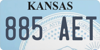 KS license plate 885AET