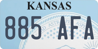 KS license plate 885AFA