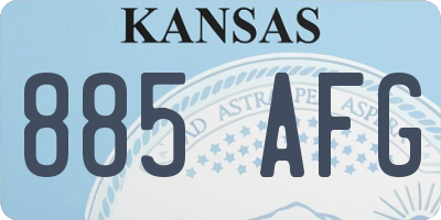KS license plate 885AFG
