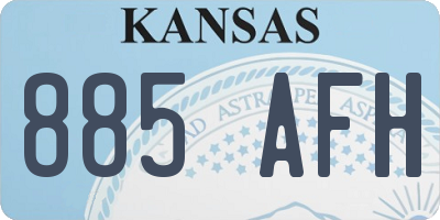 KS license plate 885AFH