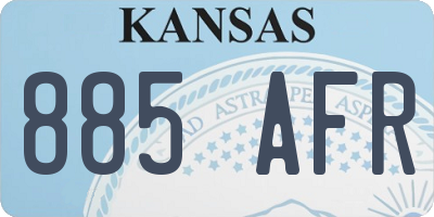 KS license plate 885AFR