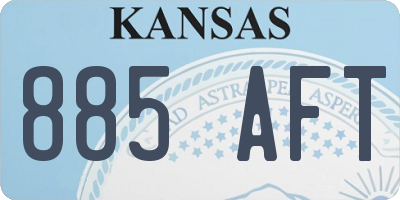 KS license plate 885AFT