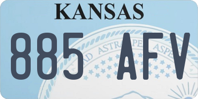 KS license plate 885AFV