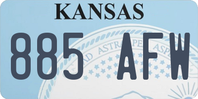 KS license plate 885AFW