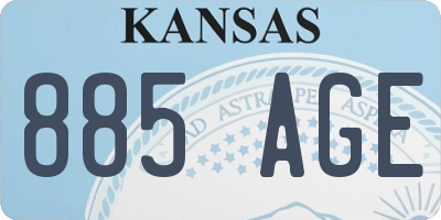 KS license plate 885AGE