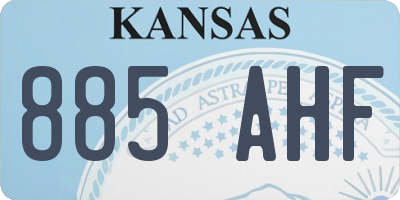KS license plate 885AHF
