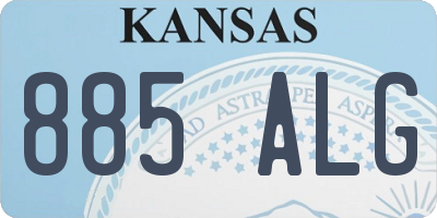 KS license plate 885ALG