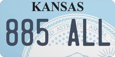 KS license plate 885ALL