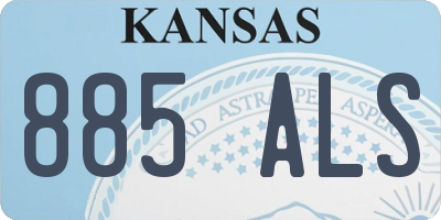 KS license plate 885ALS