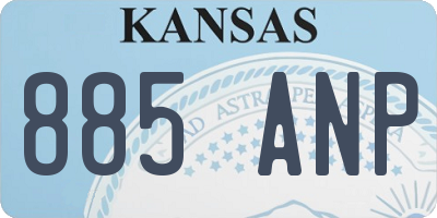 KS license plate 885ANP