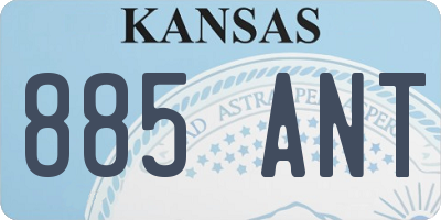 KS license plate 885ANT