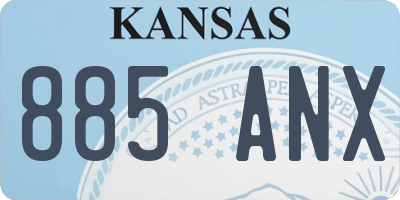 KS license plate 885ANX