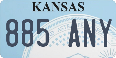 KS license plate 885ANY