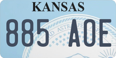 KS license plate 885AOE