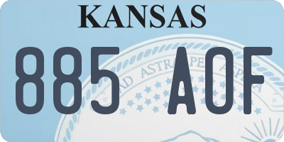 KS license plate 885AOF