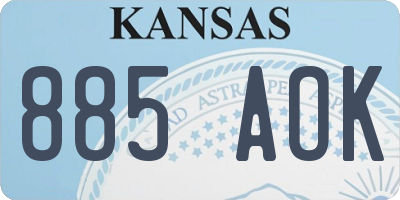 KS license plate 885AOK
