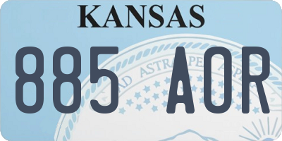KS license plate 885AOR