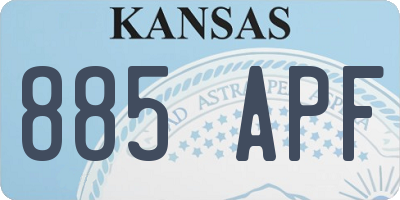 KS license plate 885APF