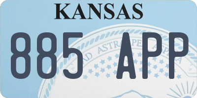 KS license plate 885APP