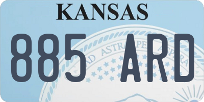 KS license plate 885ARD