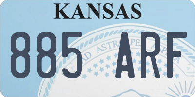 KS license plate 885ARF