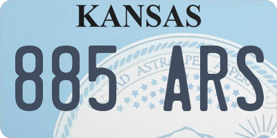 KS license plate 885ARS