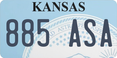 KS license plate 885ASA