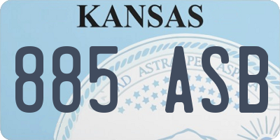 KS license plate 885ASB