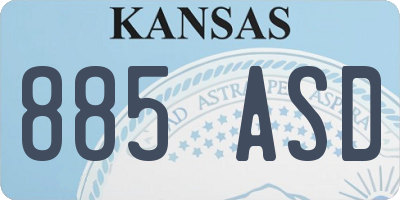 KS license plate 885ASD
