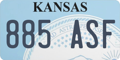 KS license plate 885ASF