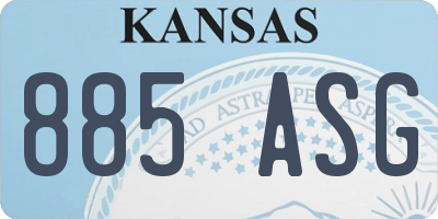 KS license plate 885ASG