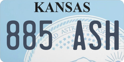 KS license plate 885ASH