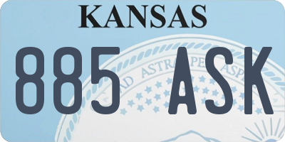 KS license plate 885ASK