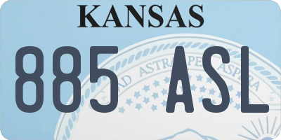 KS license plate 885ASL