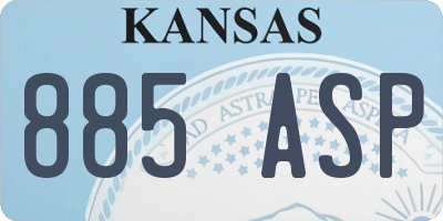 KS license plate 885ASP