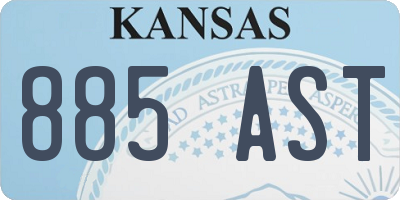 KS license plate 885AST