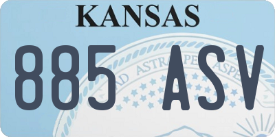 KS license plate 885ASV