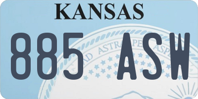 KS license plate 885ASW