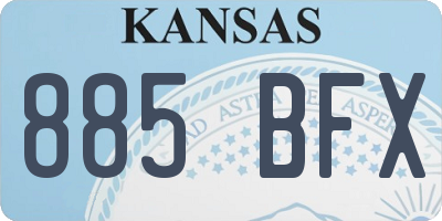 KS license plate 885BFX