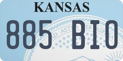 KS license plate 885BIO