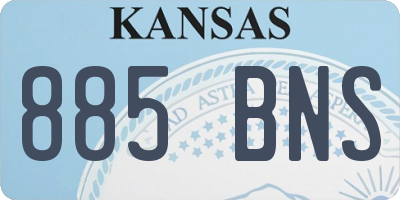KS license plate 885BNS