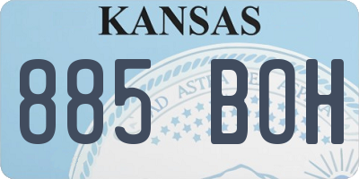 KS license plate 885BOH