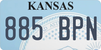 KS license plate 885BPN