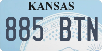 KS license plate 885BTN