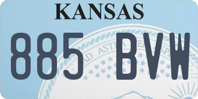KS license plate 885BVW