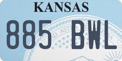 KS license plate 885BWL