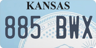 KS license plate 885BWX